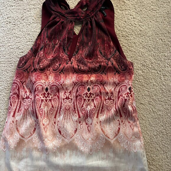 Women's White House Black Market M size red, black, cream & Burgundy sleeveless - Picture 4 of 10